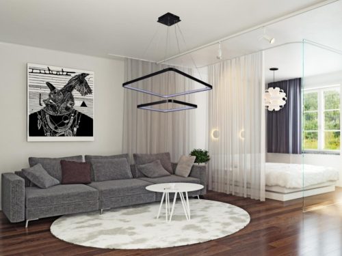 LED design mennyezeti lámpa 90W, 7600Lm, 3000–6500K állítható, IP20, 400+600mm, fekete - J4306/B