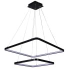 LED design mennyezeti lámpa 90W, 7600Lm, 3000–6500K állítható, IP20, 400+600mm, fekete - J4306/B