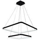 LED design mennyezeti lámpa 90W, 7600Lm, 3000–6500K állítható, IP20, 400+600mm, fekete - J4306/B
