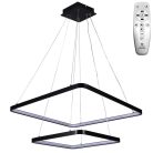 LED design mennyezeti lámpa 90W, 7600Lm, 3000–6500K állítható, IP20, 400+600mm, fekete - J4306/B