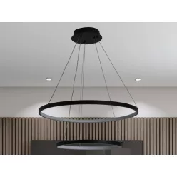   LED design mennyezeti lámpa 75W, 6100Lm, 3000–6500K állítható, IP20, 400+600mm - J4307/B