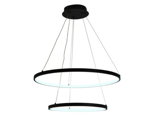 LED design mennyezeti lámpa 75W, 6100Lm, 3000–6500K állítható, IP20, 400+600mm - J4307/B