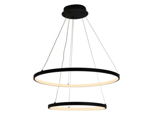 LED design mennyezeti lámpa 75W, 6100Lm, 3000–6500K állítható, IP20, 400+600mm - J4307/B