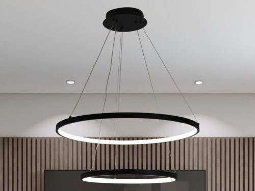 LED design mennyezeti lámpa 75W, 6100Lm, 3000–6500K állítható, IP20, 400+600mm - J4307/B