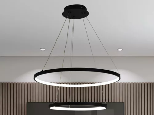 LED design mennyezeti lámpa 75W, 6100Lm, 3000–6500K állítható, IP20, 400+600mm - J4307/B