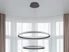 LED design mennyezeti lámpa 75W, 6100Lm, 3000–6500K állítható, IP20, 400+600mm, fekete - J4307/S
