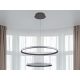 LED design mennyezeti lámpa 75W, 6100Lm, 3000–6500K állítható, IP20, 400+600mm, fekete - J4307/S