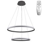 LED design mennyezeti lámpa 75W, 6100Lm, 3000–6500K állítható, IP20, 400+600mm, fekete - J4307/S