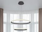 LED design mennyezeti lámpa 75W, 6100Lm, 3000–6500K állítható, IP20, 400+600mm, fekete - J4307/S