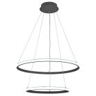 LED design mennyezeti lámpa 75W, 6100Lm, 3000–6500K állítható, IP20, 400+600mm, fekete - J4307/S