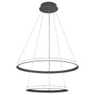 LED design mennyezeti lámpa 75W, 6100Lm, 3000–6500K állítható, IP20, 400+600mm, fekete - J4307/S