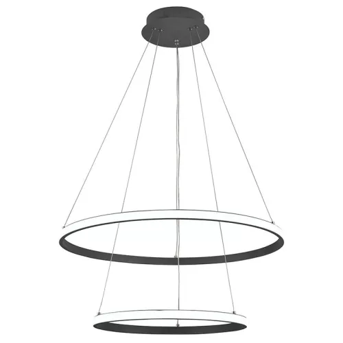 LED design mennyezeti lámpa 75W, 6100Lm, 3000–6500K állítható, IP20, 400+600mm, fekete - J4307/S