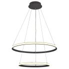 LED design mennyezeti lámpa 75W, 6100Lm, 3000–6500K állítható, IP20, 400+600mm, fekete - J4307/S