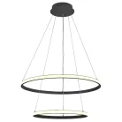 LED design mennyezeti lámpa 75W, 6100Lm, 3000–6500K állítható, IP20, 400+600mm, fekete - J4307/S