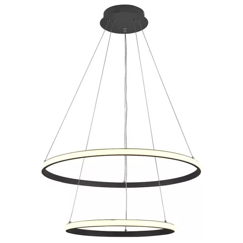 LED design mennyezeti lámpa 75W, 6100Lm, 3000–6500K állítható, IP20, 400+600mm, fekete - J4307/S