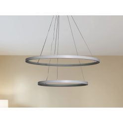   LED design mennyezeti lámpa 75W, 6100Lm, 3000–6500K állítható, IP20, 400+600mm, fehér - J4307/W