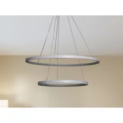   LED design mennyezeti lámpa 75W, 6100Lm, 3000–6500K állítható, IP20, 400+600mm, fehér - J4307/W