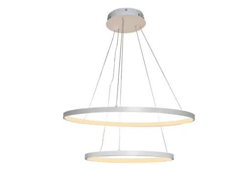 LED design mennyezeti lámpa 75W, 6100Lm, 3000–6500K állítható, IP20, 400+600mm, fehér - J4307/W