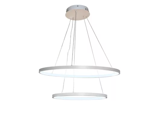 LED design mennyezeti lámpa 75W, 6100Lm, 3000–6500K állítható, IP20, 400+600mm, fehér - J4307/W