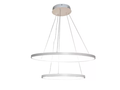 LED design mennyezeti lámpa 75W, 6100Lm, 3000–6500K állítható, IP20, 400+600mm, fehér - J4307/W