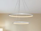 LED design mennyezeti lámpa 75W, 6100Lm, 3000–6500K állítható, IP20, 400+600mm, fehér - J4307/W