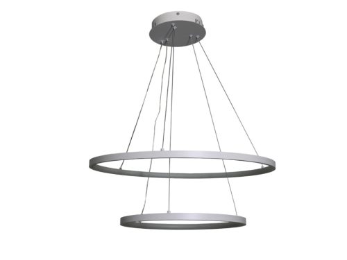 LED design mennyezeti lámpa 75W, 6100Lm, 3000–6500K állítható, IP20, 400+600mm, fehér - J4307/W
