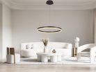 LED design mennyezeti lámpa 42W, 2800lm, 3000-6500K, IP20, barna fém-akril - J4308/BR