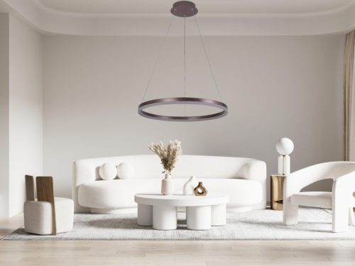 LED design mennyezeti lámpa 42W, 2800lm, 3000-6500K, IP20, barna fém-akril - J4308/BR