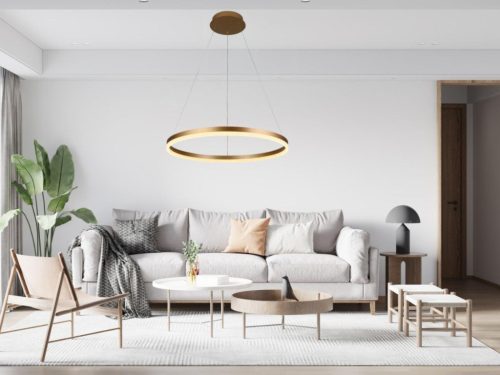 LED design mennyezeti lámpa 42W, 2800lm, 3000-6500K, IP20, arany fém-akril - J4308/G