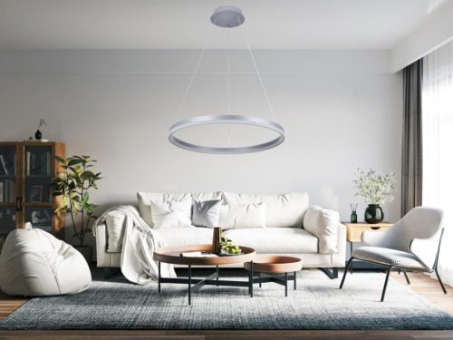 LED design mennyezeti lámpa 42W, 2800lm, 3000-6500K, IP20, ezüst fém-akril - J4308/S