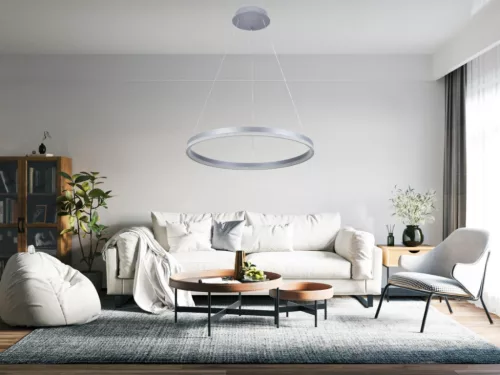 LED design mennyezeti lámpa 42W, 2800lm, 3000-6500K, IP20, ezüst fém-akril - J4308/S