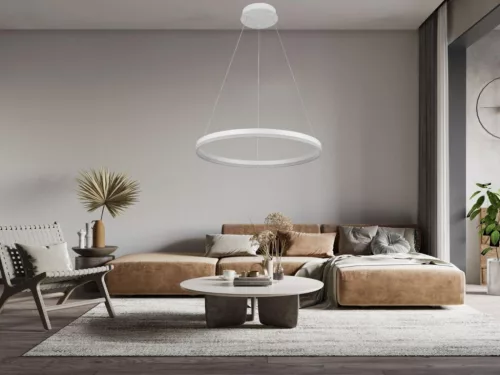 LED design mennyezeti lámpa 42W, 2800lm, 3000-6500K, IP20, fehér fém-akril - J4308/W