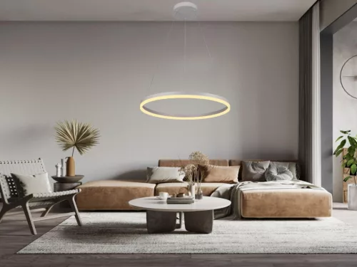 LED design mennyezeti lámpa 42W, 2800lm, 3000-6500K, IP20, fehér fém-akril - J4308/W