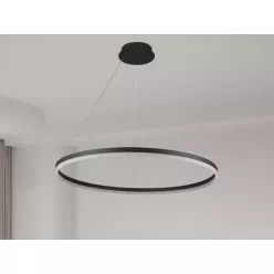   LED design mennyezeti lámpa 55W, 3700lm, 3000-6500K, IP20, fekete fém-akril - J4309/B