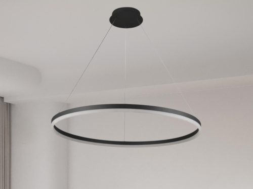 LED design mennyezeti lámpa 55W, 3700lm, 3000-6500K, IP20, fekete fém-akril - J4309/B