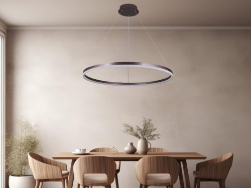 LED design mennyezeti lámpa 55W, 3700lm, 3000-6500K, IP20, barna fém-akril - J4309/BR