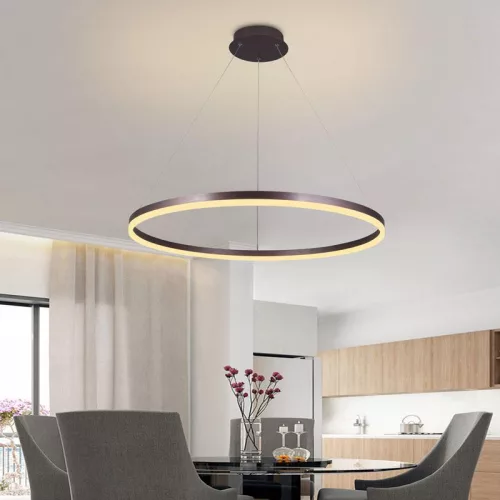 LED design mennyezeti lámpa 55W, 3700lm, 3000-6500K, IP20, barna fém-akril - J4309/BR