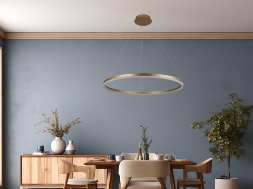 LED design mennyezeti lámpa 55W, 3700lm, 3000-6500K, IP20, arany fém-akril - J4309/G