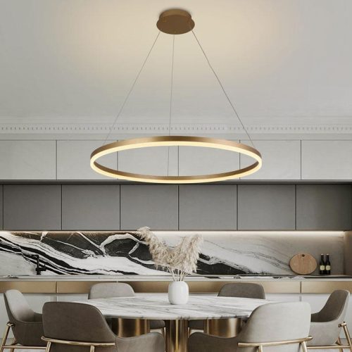 LED design mennyezeti lámpa 55W, 3700lm, 3000-6500K, IP20, arany fém-akril - J4309/G