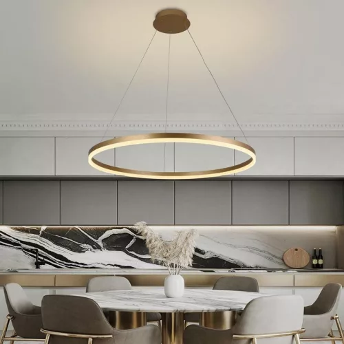 LED design mennyezeti lámpa 55W, 3700lm, 3000-6500K, IP20, arany fém-akril - J4309/G