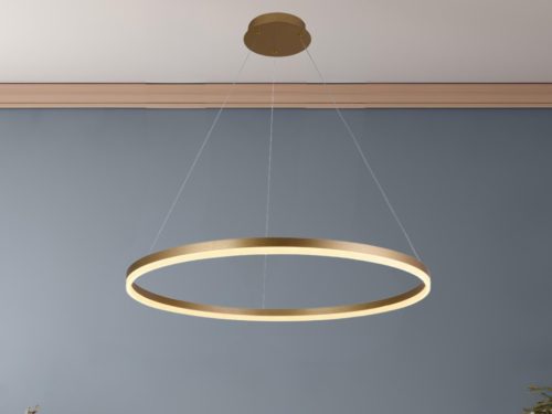 LED design mennyezeti lámpa 55W, 3700lm, 3000-6500K, IP20, arany fém-akril - J4309/G