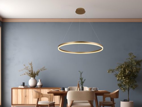 LED design mennyezeti lámpa 55W, 3700lm, 3000-6500K, IP20, arany fém-akril - J4309/G