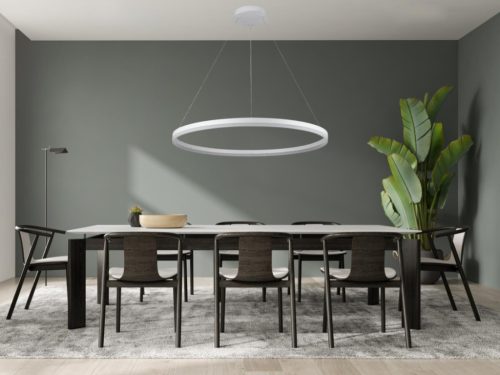 LED design mennyezeti lámpa 55W, 3700lm, 3000-6500K, IP20, fehér fém-akril - J4309/W