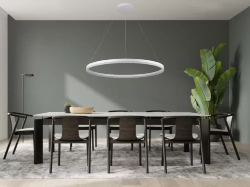 LED design mennyezeti lámpa 55W, 3700lm, 3000-6500K, IP20, fehér fém-akril - J4309/W