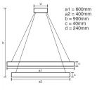 LED design mennyezeti lámpa 70W, 4600lm, 3000-6500K, IP20, fém-akril - J4310/B