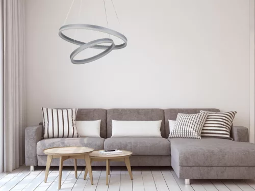 LED design mennyezeti lámpa 70W, 4600 lm, 3000K-6500K, ezüst, IP20 - J4310/S