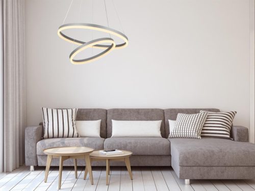 LED design mennyezeti lámpa 70W, 4600 lm, 3000K-6500K, ezüst, IP20 - J4310/S