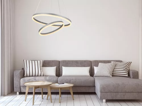 LED design mennyezeti lámpa 70W, 4600 lm, 3000K-6500K, ezüst, IP20 - J4310/S