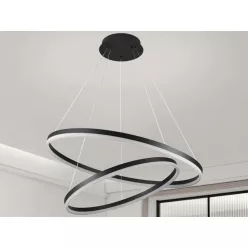   LED design mennyezeti lámpa 100W, 6500 lm, 3000K-6500K, fekete, IP20 - J4311/B