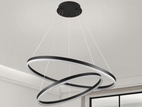 LED design mennyezeti lámpa 100W, 6500 lm, 3000K-6500K, fekete, IP20 - J4311/B